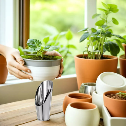 Stainless Steel Shovel for Potting Soil - Robust Planting Shovel for Garden and Balcony