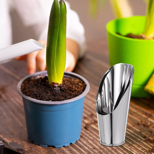 Stainless Steel Shovel for Potting Soil - Robust Planting Shovel for Garden and Balcony