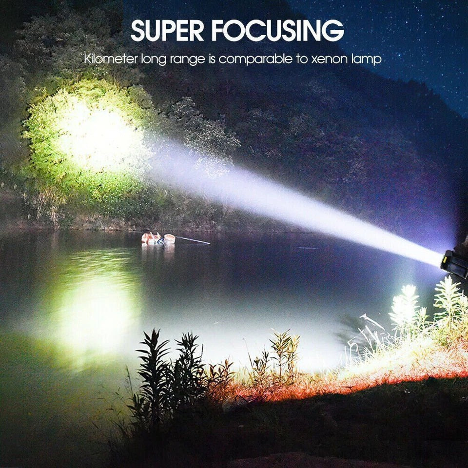 Solar Led Torch - Waterproof  Powerful Hand Torch With Lithium Battery