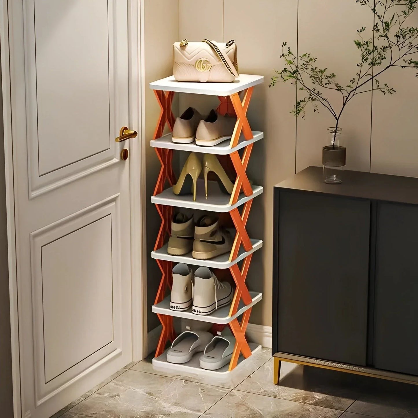 Multifunctional and Foldable Shoe Rack for Space - Saving Storage