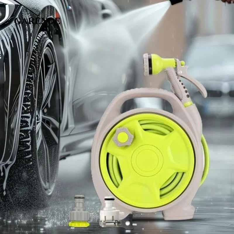 Practical Hose Reel with Spray Nozzle - Compact Garden Hose Reel for Easy Watering