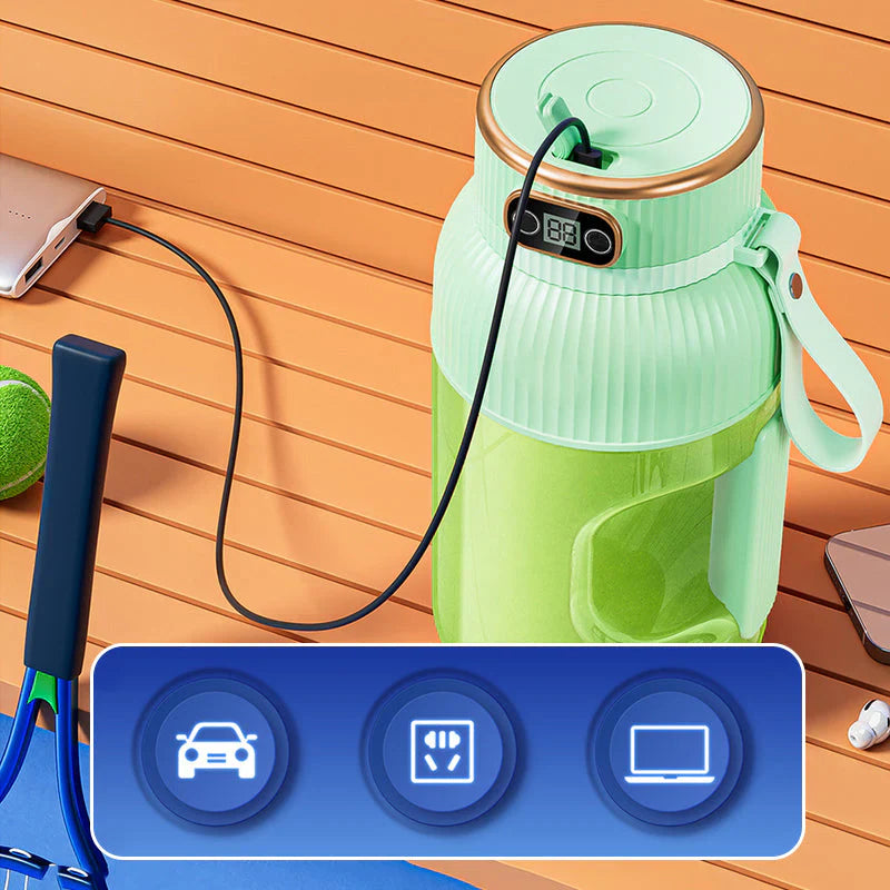 Portable Multifunctional Blender With Double Lid And USB Charging Function - For Smoothies And Food Storage