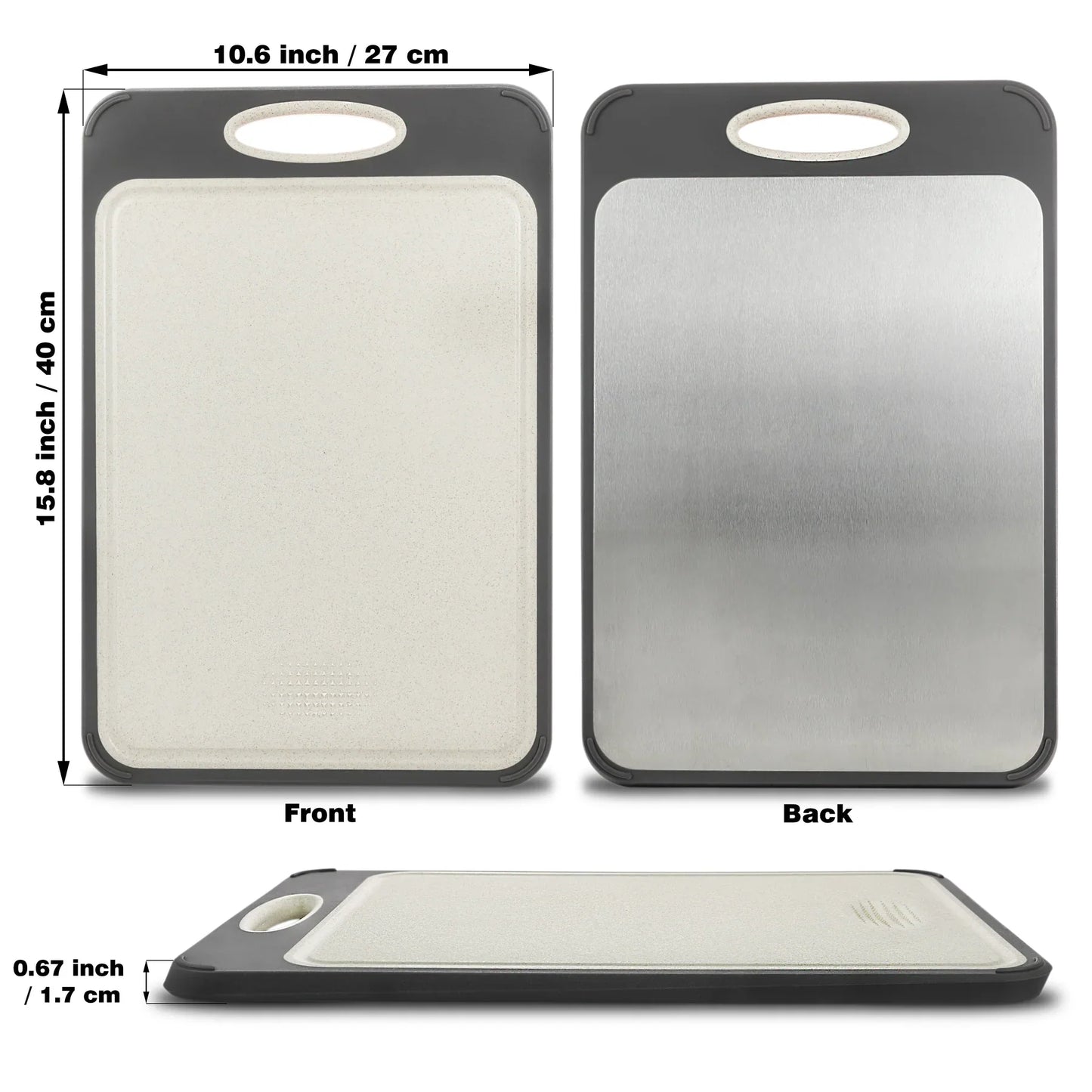 Hygienic Stainless Steel Cutting Board With Non - Slip Handle For Precise Cutting