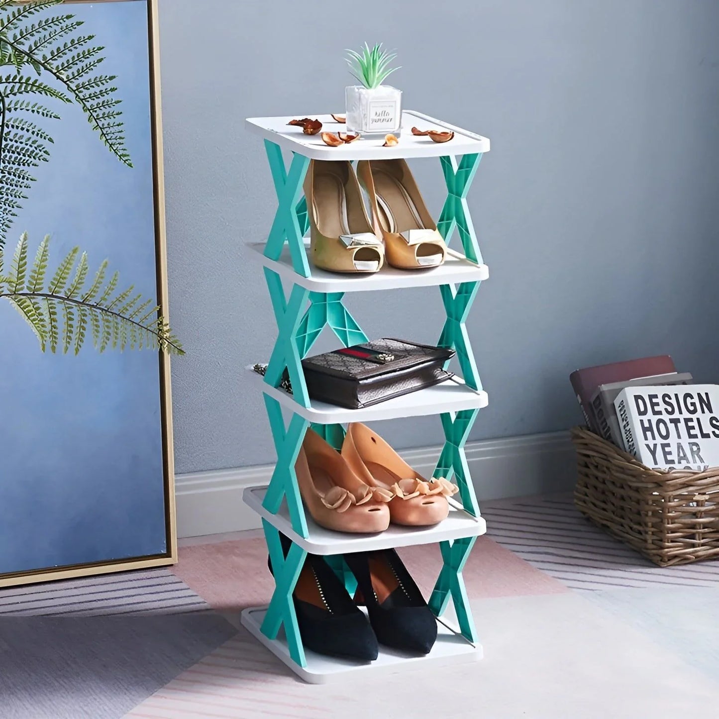 Multifunctional and Foldable Shoe Rack for Space - Saving Storage