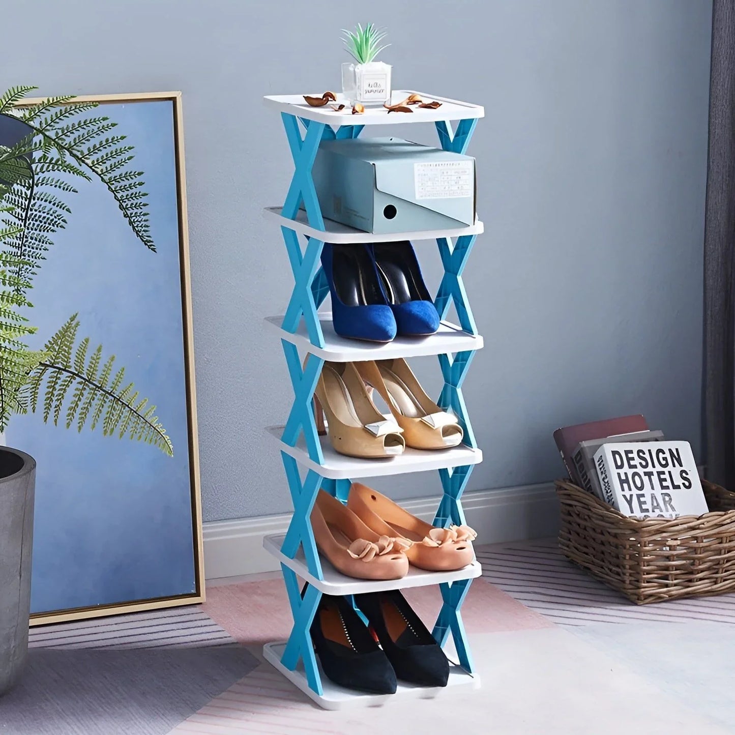 Multifunctional and Foldable Shoe Rack for Space - Saving Storage