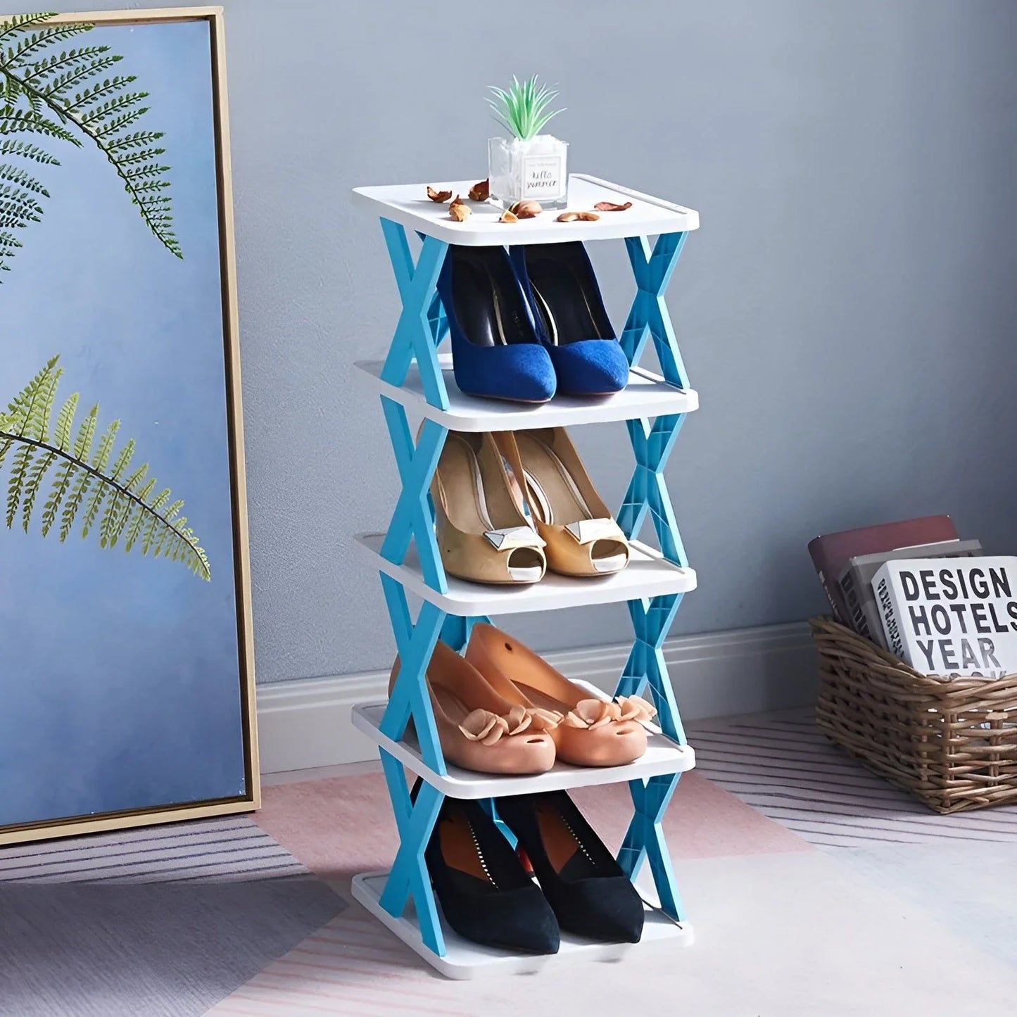 Multifunctional and Foldable Shoe Rack for Space - Saving Storage