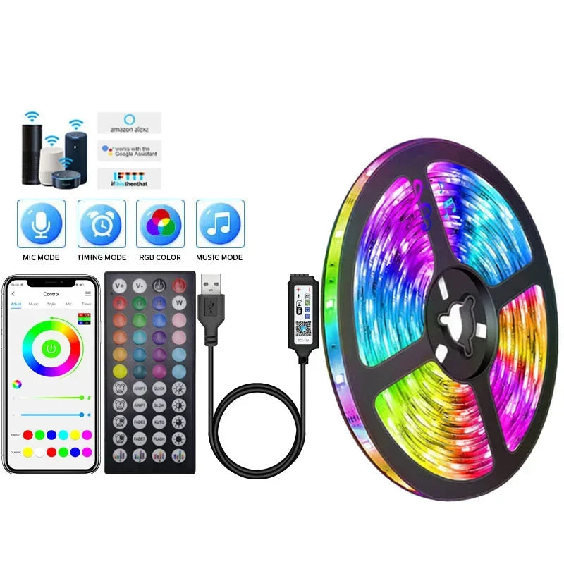 RGB LED Strip With USB Connection - Color Changing Light For Ambience And TV Backlighting